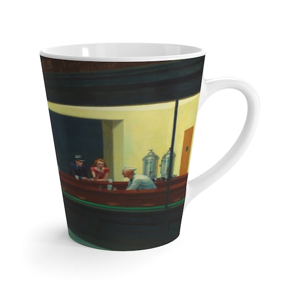 Nighthawks 12oz Latte Mug, Edward Hopper, Night Owls, Insomniacs, Americana