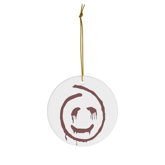 Sinister Smile Round Christmas Porcelain Ornament. From Red John Fictional Serial Killer On The Mentalist TV Crime Drama