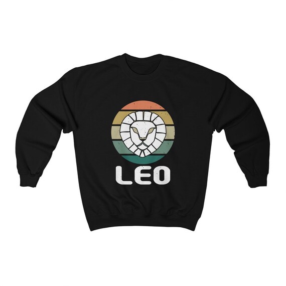 Leo Crewneck Sweatshirt In Retro Vintage Style, Zodiac Sign, Astrology Gift