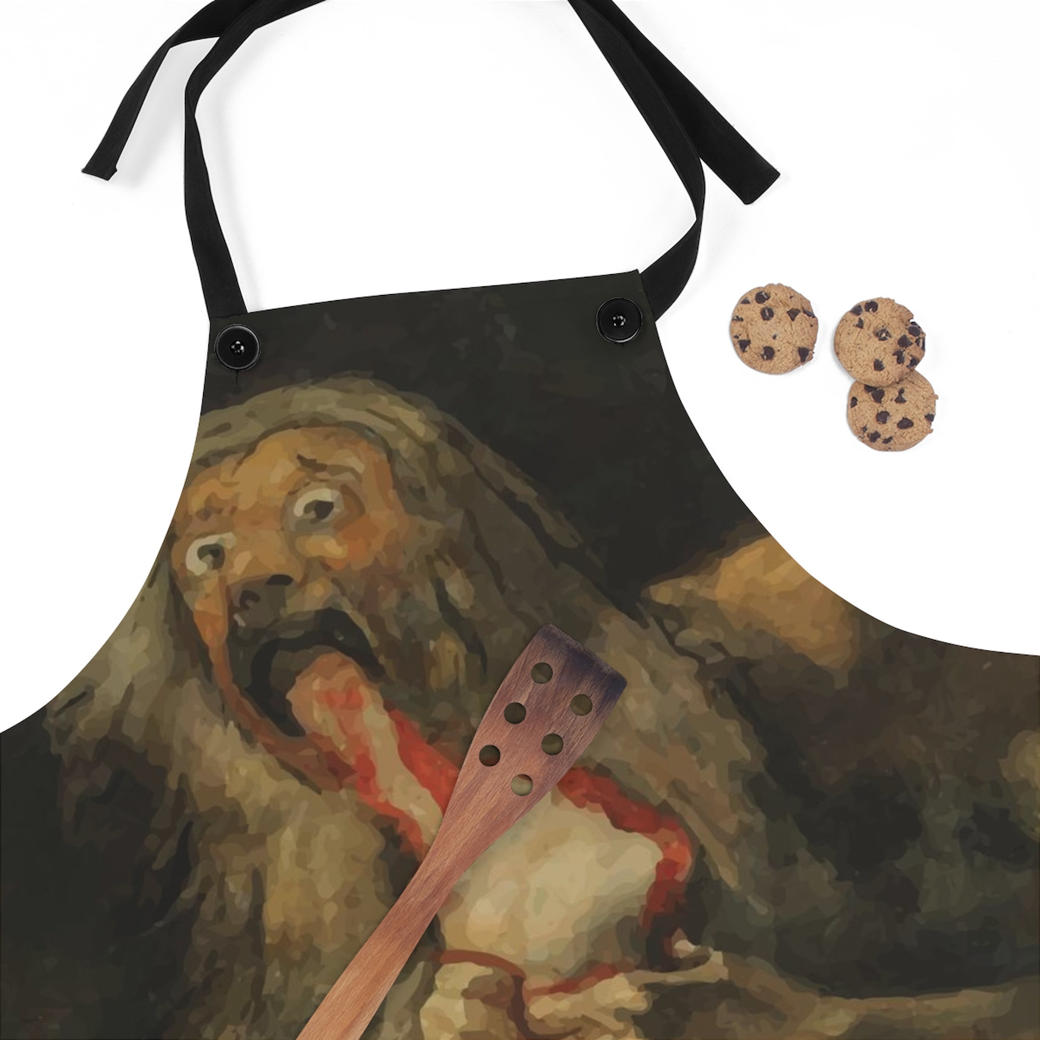 Titan Cronus Eating His Son, Cookout Apron, Vintage, Antique Painting