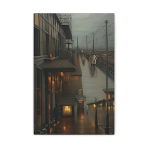 Escher&#39;s Reality: Dusk, Canvas Print, Surreal, Twisted Landscape, M.C. Escher