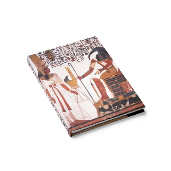 Nefertari Stands Before Thoth, Hardcover Journal, Ruled Line, Ancient Egyptian Hieroglyphs, Notebook