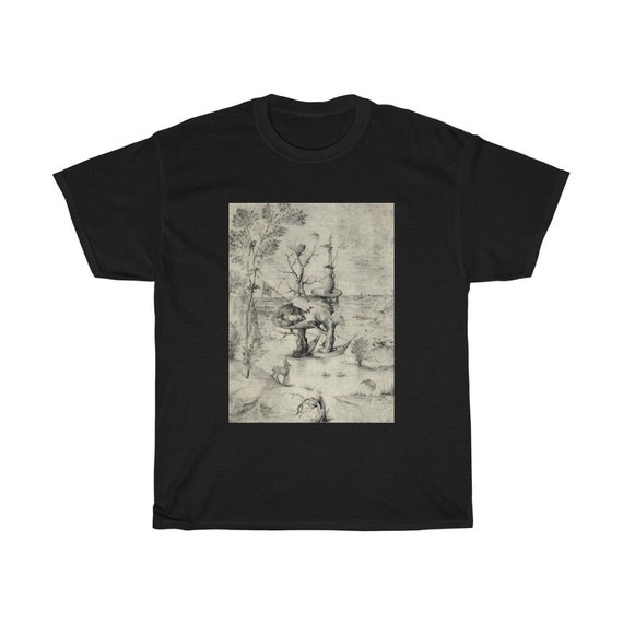 Tree Man Black T-shirt, Hieronymus Bosch, Surrealism