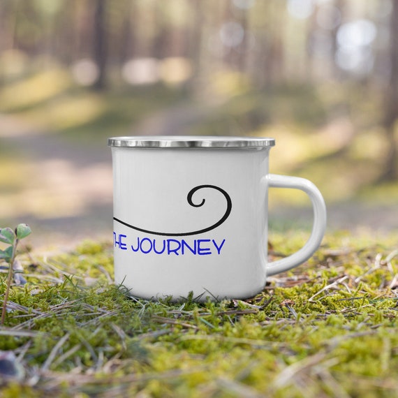 Enjoy The Journey Enamel Mug, Camp Mug, Outdoor, Coffee, Tea