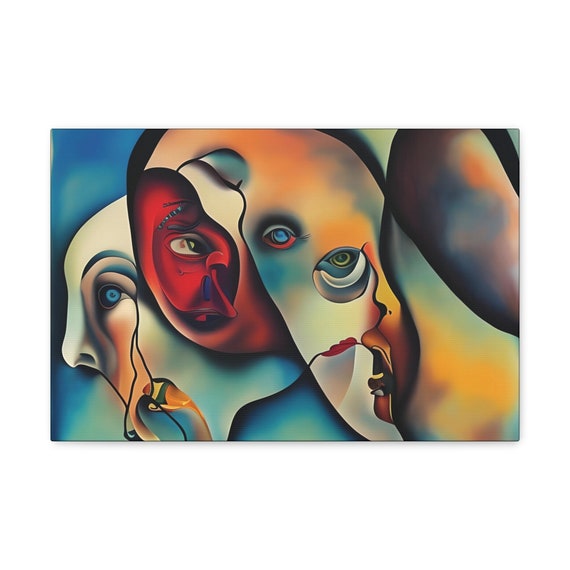 Fractured Psyche, Canvas Print, Abstract, Human Mind, Complex Duality Of Human Nature, The Self, The Soul, Asymmetry, Identity