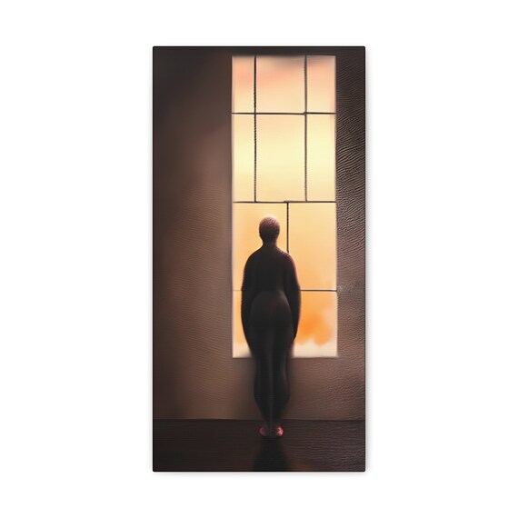 Waiting For A Taxi, 10"x20" Canvas Print, Contemplative, Introspection, Expectation, Uncertainty, Hope, Despair, Solace