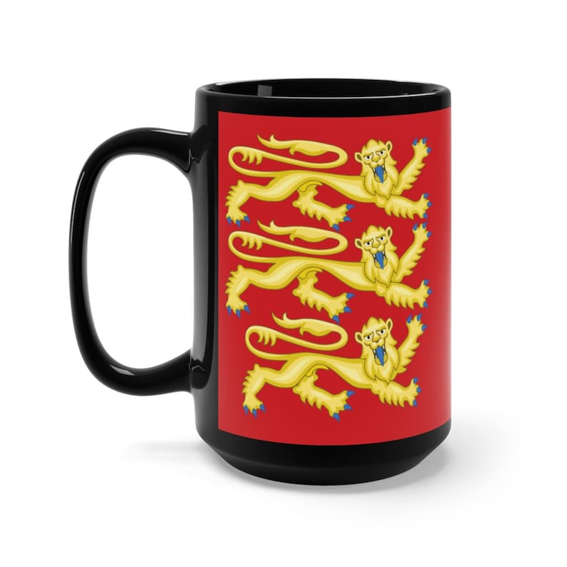 Lions Black 15oz Ceramic Mug Royal Arms of Etsy