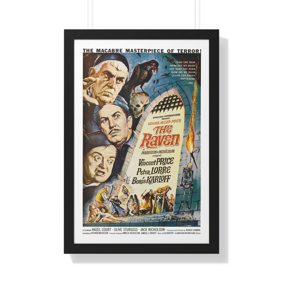 The Raven, 20"x30" Framed Poster, Horror movie, Roger Corman, Vincent Price, Boris Karloff, Peter Lorre, Jack Nicholson, Movie Fan