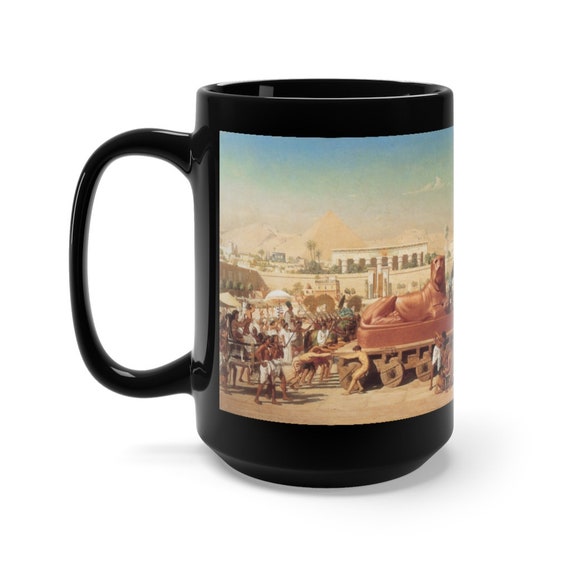 Ancient Egypt, 15oz Black Ceramic Mug, Edward Poynter, 1867, Coffee, Tea