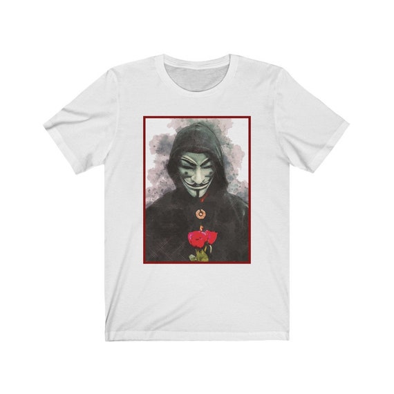 Vendetta Rose Bella+Canvas Soft T-shirt, Guy Fawkes Mask, Inspired By V For Vendetta Movie, Activism