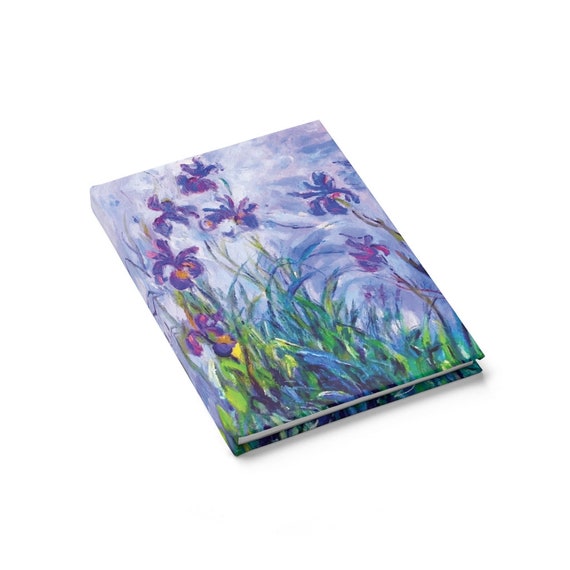 Lilac Irises Hardcover Journal, Ruled Line, Claude Monet, Notebook