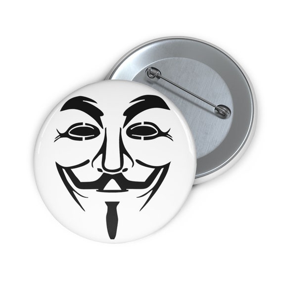 Guy Fawkes, 2" Pin Button, Inspired From V For Vendetta Movie, Activism