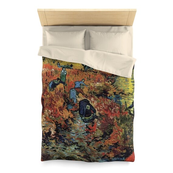 Red Vineyard, Duvet Cover, Vintage Painting, Vincent Van Gogh