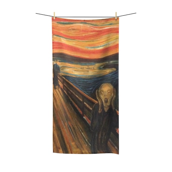 The Scream, Bath Towel, Vintage, Antique Painting, Edvard Munch, 1893