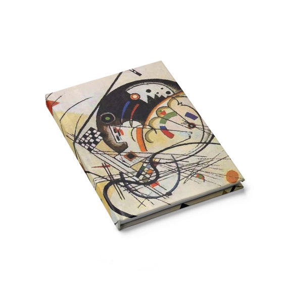 Transverse Line, Hardcover Doodle Book, Blank Pages, Opens Flat, Vintage Abstract Painting, Wassily Kandinsky, 1923, Notebook