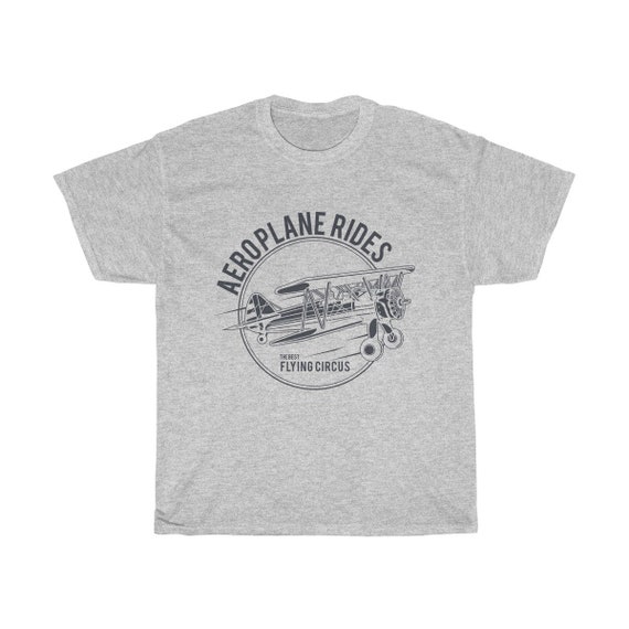 The Best Flying Circus - Unisex Heavy Cotton Tee With A Vintage Inspired Image Of A Biplane. (Lighter Colors)