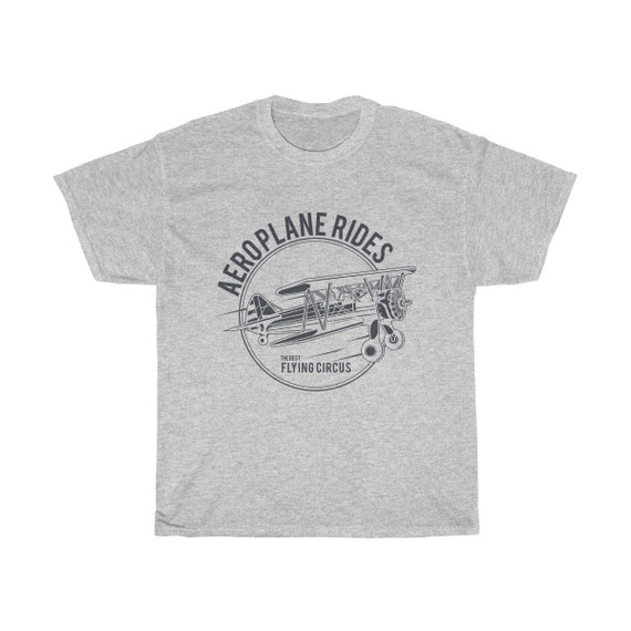 The Best Flying Circus - Unisex Heavy Cotton Tee With A Vintage Inspired Image Of A Biplane. (Lighter Colors)