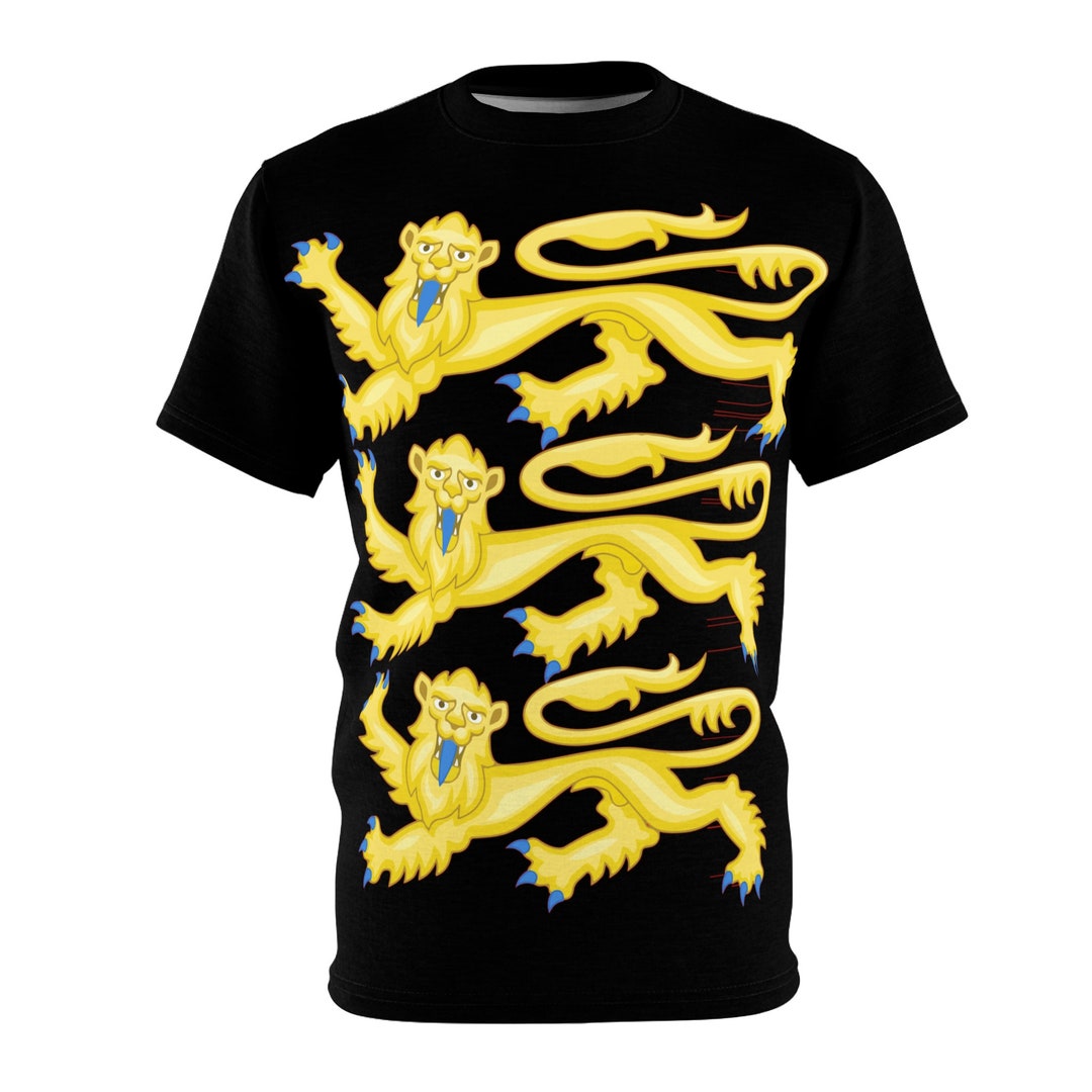 Lions on Black Field Unisex Tshirt Royal Arms Etsy