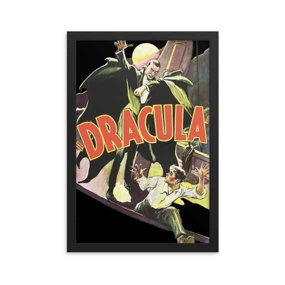 Dracula, 12" x18" Framed Giclée Poster, Black Wood Frame, Acrylic Covering, 1931 Horror Movie Poster, Room Decor