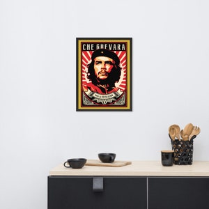 Che Guevara Viva La Revolucion Framed Giclée Poster, Black Wood Frame, Acrylic Covering, Revolution, Leftist, Marxist, Socialist, Activism image 3