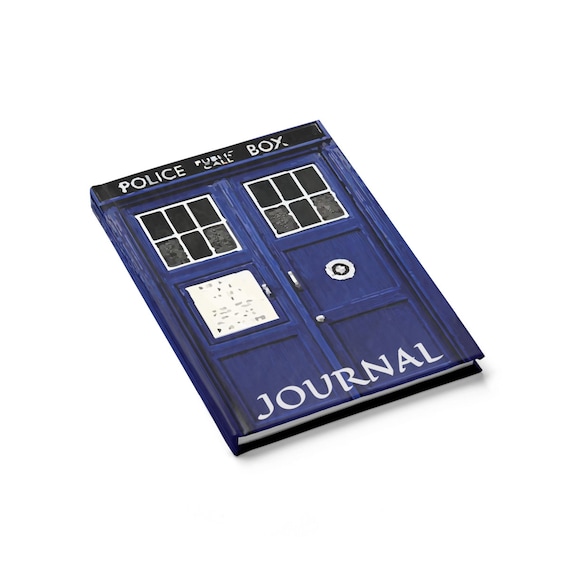 TARDIS, Hardcover Journal, Ruled Line, Inspired From Doctor Who, Notebook