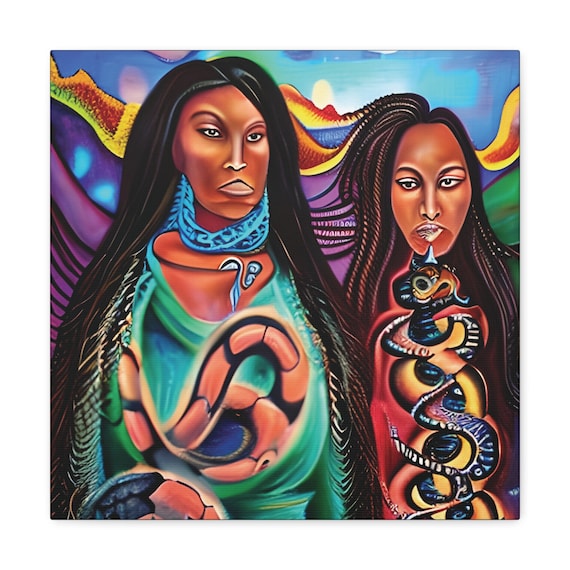 Earth Goddesses Series, #10 of 10, Canvas Print, Surreal, Tribal, Primitive, Pagan, Animist, Spirit, Spiritual, Colorful