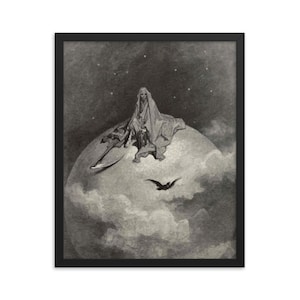 Gustave Dore &quot;The Raven&quot; Framed Giclée Poster: Antique Illustration