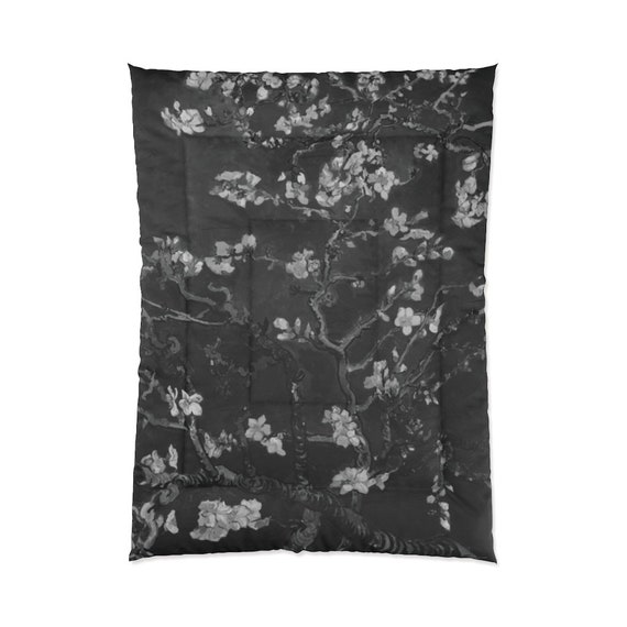 Almond Blossoms On Black, Comforter,  Vincent Van Gogh, 1890
