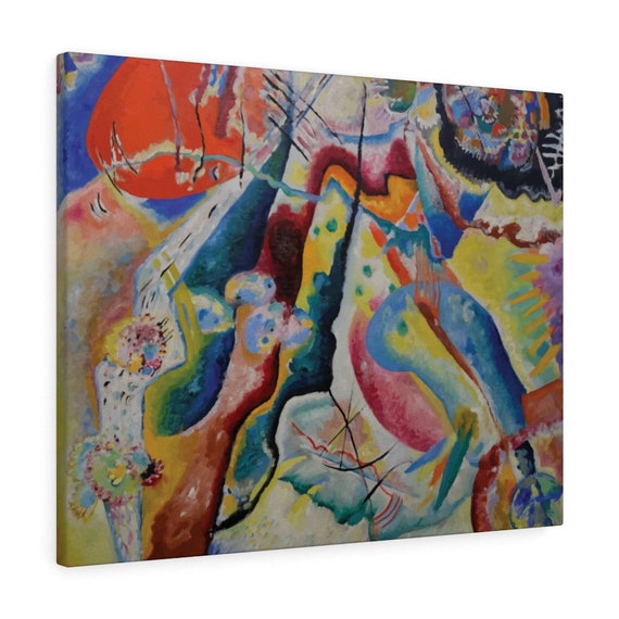 Red Chalkboard, 30"x24" Canvas Print, Wassily Kandinsky, Abstract