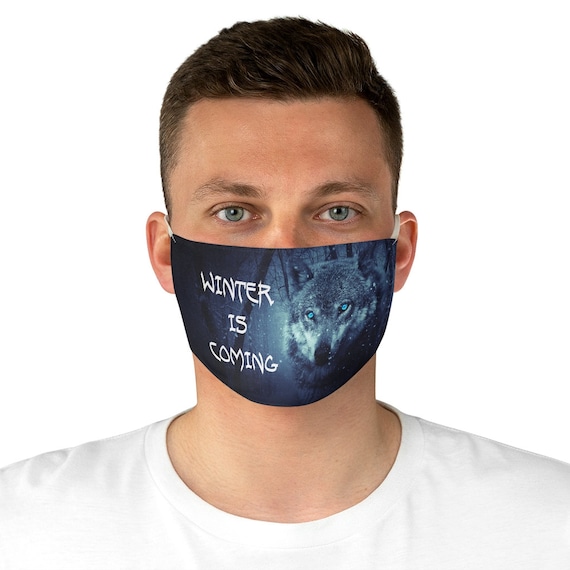 Winter Is Coming Cloth Face Mask, Washable, Reusable, Wolf, Blue Eyes, Inspired By Game Of Thrones