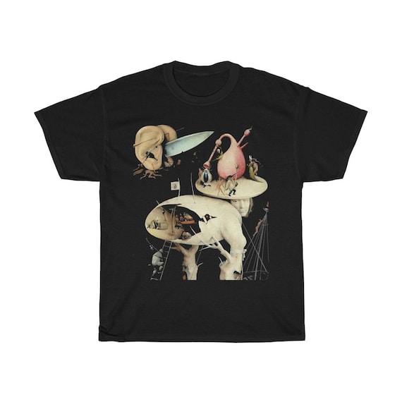 Tree Man, Black Unisex T-shirt, Surreal, Hieronymus Bosch, The Garden of Earthly Delights