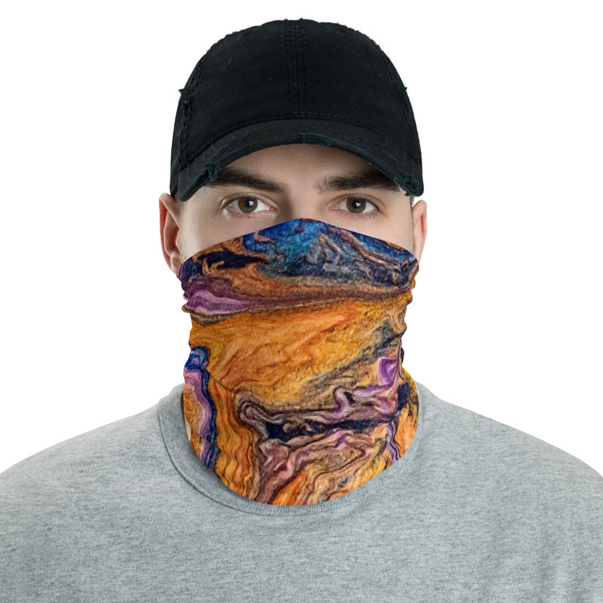 Orange Swirl, Neck Gaiter, Headband, Bandana