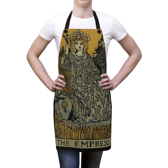 The Empress Tarot Card, Cookout Apron, Vintage, Antique Illustration