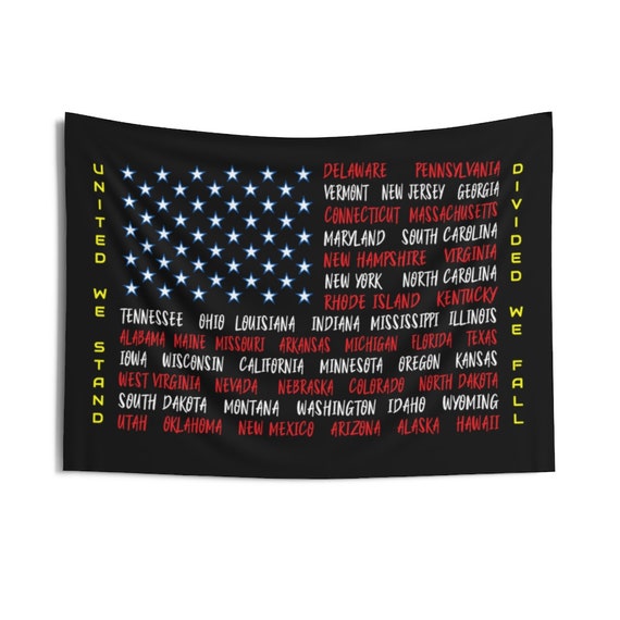 United We Stand, 36"x26" Indoor Wall Tapestry, American Flag, States, Patriotic, Patriotism, Activism, Wall Decor, Unity, Room Decor