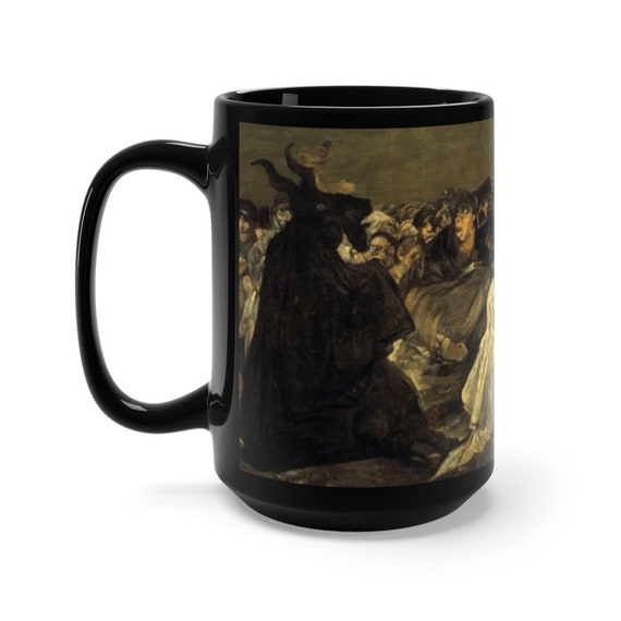 The Great He-Goat, Black 15oz Ceramic Mug, Black Painting, Francisco Goya, 1821, Coffee, Tea