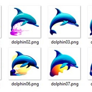Digitale, große transparente PNGs, 4K, 4096x4096 Pixel, Delfin springen, Retro/Vintage-Stil, für T-Shirt, für Poster, digitaler Download