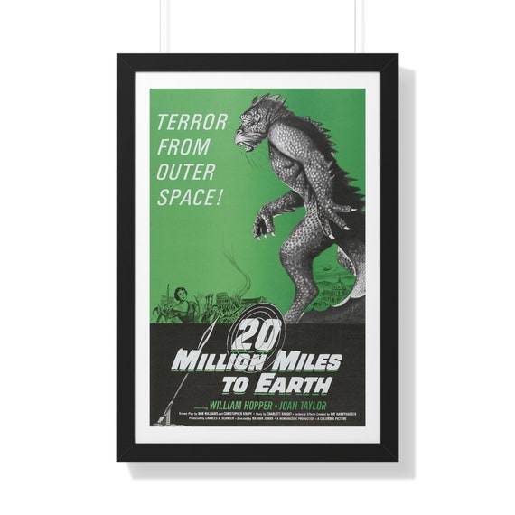 20 Million Miles to Earth, 20"x30" Framed Poster, Sci-fi Movie, Ray Harryhausen, Kaiju, Giant Monster, Movie Fan, Media Room, Home Theater