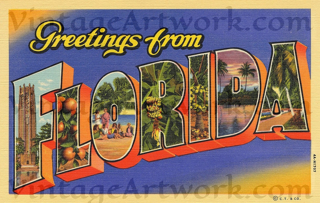 Greetings from Miami Florida, Gateway to the Americas Vintage Postcard