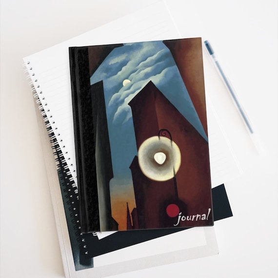 New York Street With Moon Hardcover Ruled Line Journal, Georgia O'Keeffe