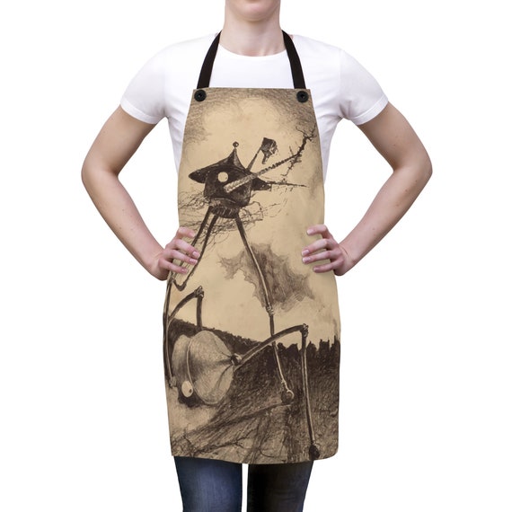 War Of The Worlds, Cookout Apron, Vintage 1906 Illustration, H.G. Wells