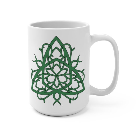 Celtic Tree Of Life Knot v2, 15oz White Ceramic Mug, Irish, Scottish, Welsh, Coffee, Tea