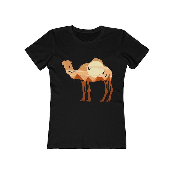 Desert Camel, Women's Boyfriend Tee, Vintage Inspired Camel Image