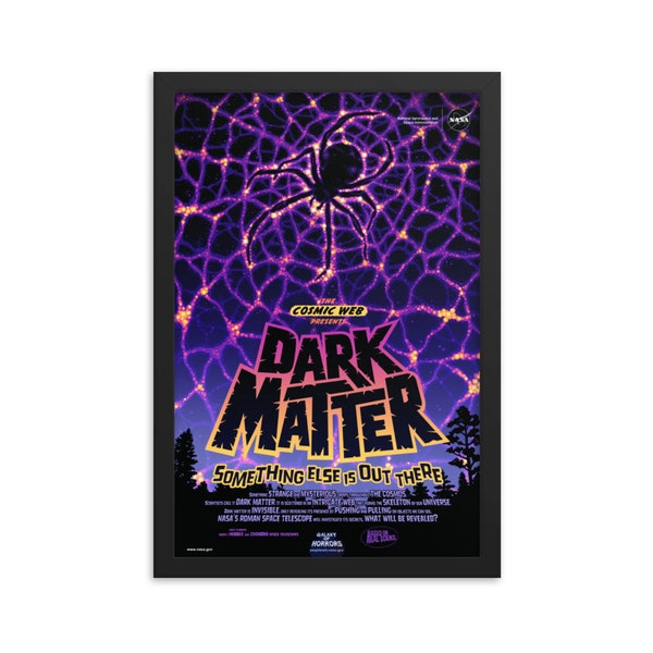 Dark Matter, 12" x18" Framed Giclée Poster, Black Wood Frame, Acrylic Covering, Fake Vintage/Retro Style NASA Movie Poster
