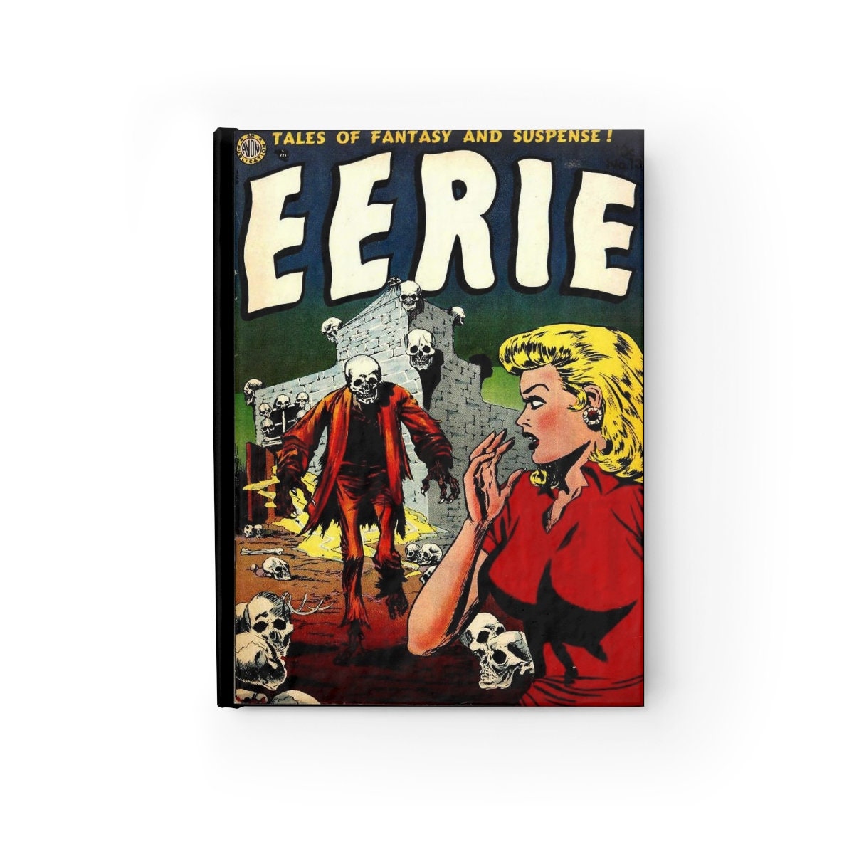 Eerie, Hardcover Journal, Ruled Line, Opens Flat, Vintage