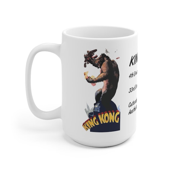 King Kong 15oz White Ceramic Mug, Vintage 1933 Movie Poster