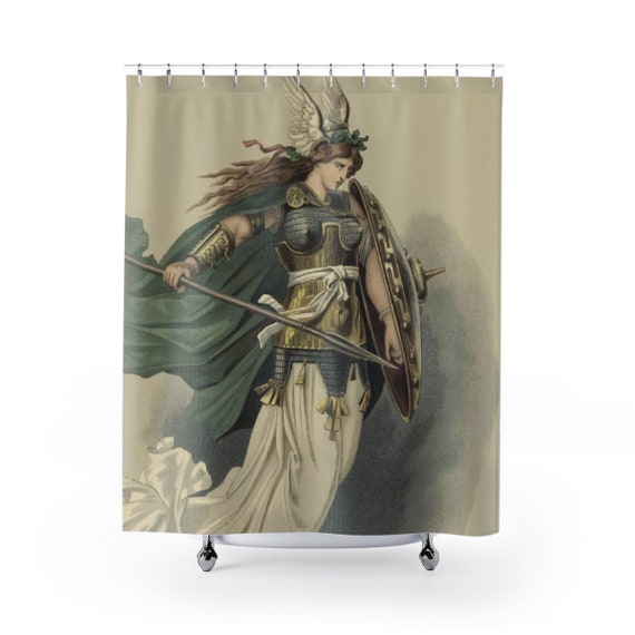 Valkyrie, Shower Curtain, Vintage Illustration, Carl Emil Doepler, 1876, Norse