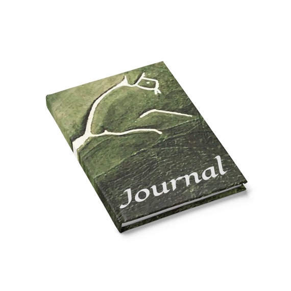 Uffington White Horse, Hardcover Journal, Ruled Line, Ancient Geoglyph, Notebook