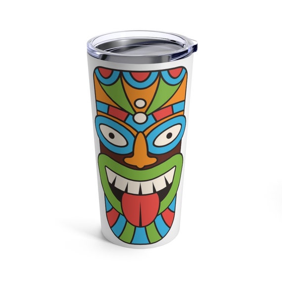 Tiki Mask 20oz Tumbler, Retro, Vintage, Polynesia