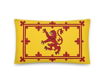Lion Rampant of Scotland, 20"x12" Throw Pillow, Royal Banner of the Royal Arms of Scotland, Scottish Pride