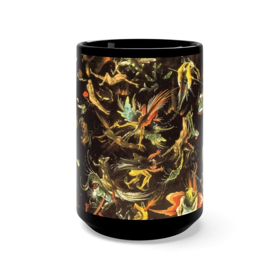 The Last Judgement, Black 15oz Ceramic Mug, Follower of Hieronymus Bosch